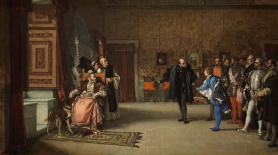 1869 - Presentación de don Juan de Austria al emperador Carlos V, en Yuste - Eduardo Rosales Gallinas